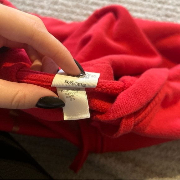 PINK Victoria's Secret Vibrant Red Full Zip Up Hoodie Size Large - Picture 8 of 9